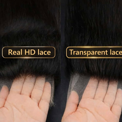 HD Invisible Lace Frontal 13x4 / 13x6 – Straight Human Hair, Pre-Plucked Natural Hairline