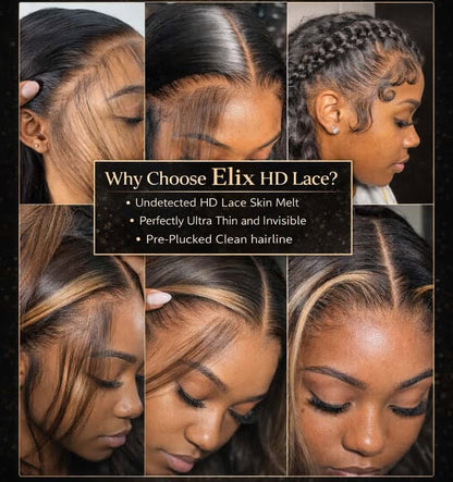 HD Invisible Lace Frontal 13x4 / 13x6 – Straight Human Hair, Pre-Plucked Natural Hairline